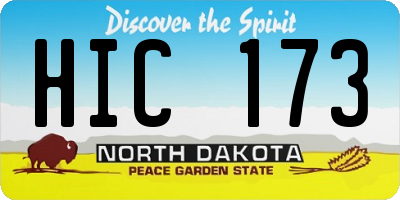 ND license plate HIC173