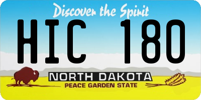 ND license plate HIC180