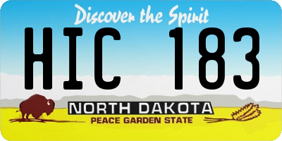 ND license plate HIC183
