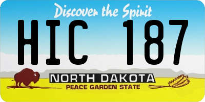 ND license plate HIC187