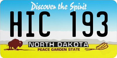 ND license plate HIC193