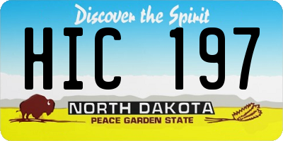 ND license plate HIC197
