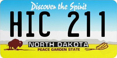 ND license plate HIC211