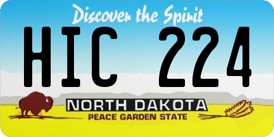 ND license plate HIC224