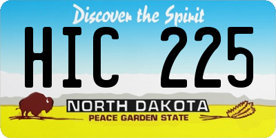 ND license plate HIC225