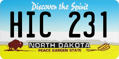 ND license plate HIC231