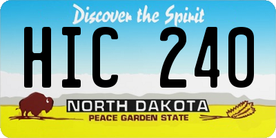 ND license plate HIC240