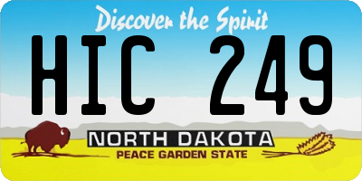 ND license plate HIC249