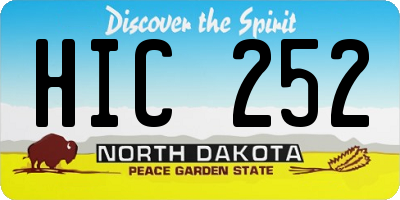 ND license plate HIC252