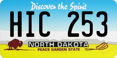 ND license plate HIC253