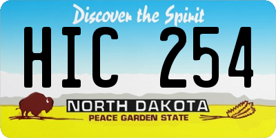 ND license plate HIC254
