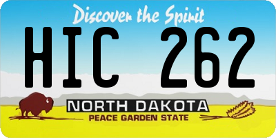 ND license plate HIC262