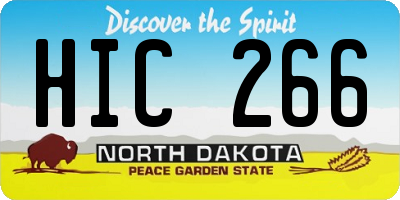 ND license plate HIC266