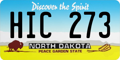 ND license plate HIC273