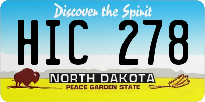 ND license plate HIC278