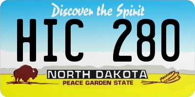ND license plate HIC280