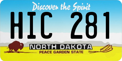 ND license plate HIC281