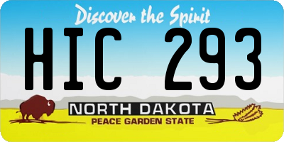 ND license plate HIC293