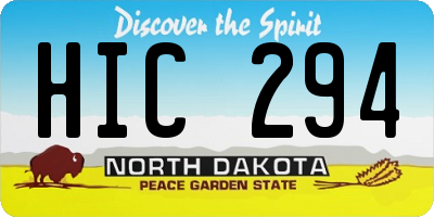 ND license plate HIC294