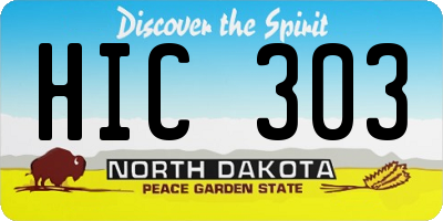 ND license plate HIC303