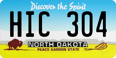 ND license plate HIC304