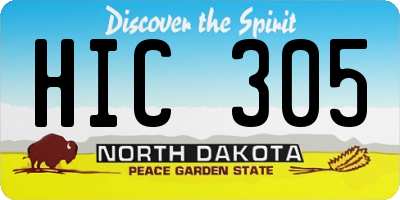ND license plate HIC305