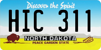 ND license plate HIC311