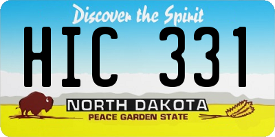ND license plate HIC331