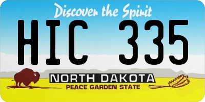 ND license plate HIC335
