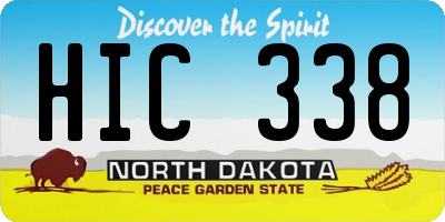 ND license plate HIC338