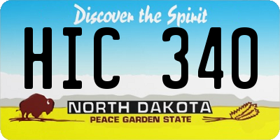 ND license plate HIC340