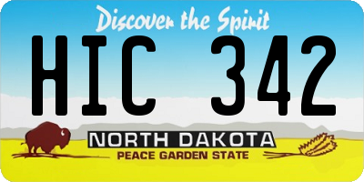 ND license plate HIC342
