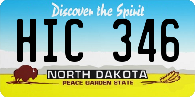 ND license plate HIC346