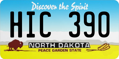 ND license plate HIC390