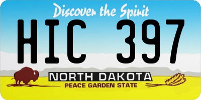ND license plate HIC397