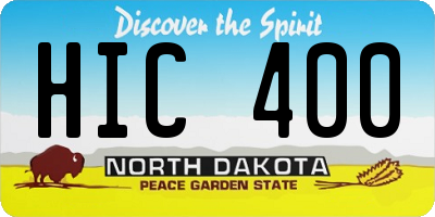 ND license plate HIC400