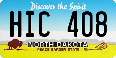ND license plate HIC408