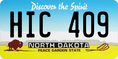 ND license plate HIC409