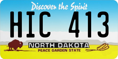 ND license plate HIC413
