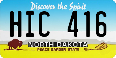 ND license plate HIC416