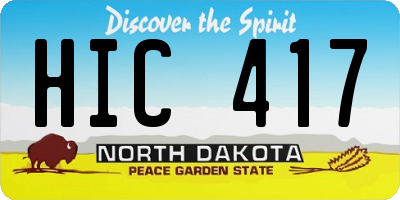 ND license plate HIC417