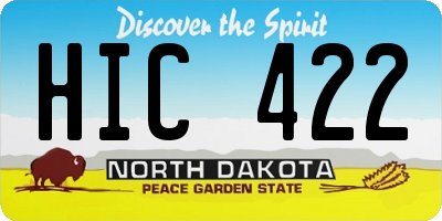 ND license plate HIC422