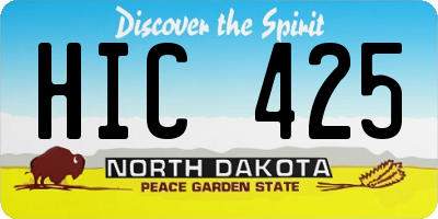 ND license plate HIC425