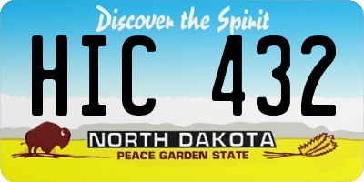 ND license plate HIC432