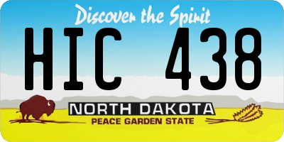 ND license plate HIC438