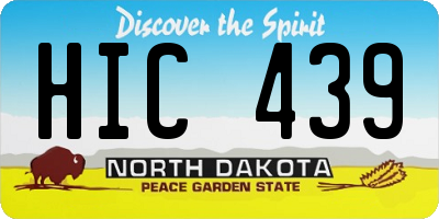 ND license plate HIC439