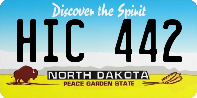ND license plate HIC442