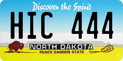 ND license plate HIC444