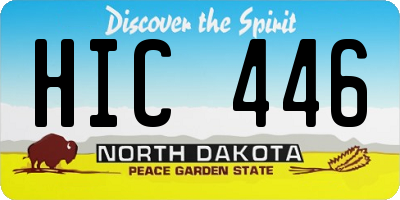 ND license plate HIC446