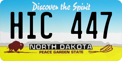 ND license plate HIC447